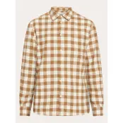 KnowledgeCotton Apparel Loose Fit Checkered Shirt Beige Check