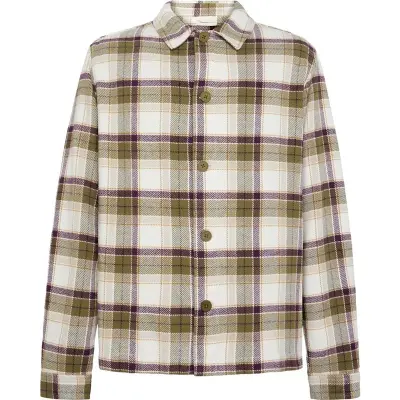 KnowledgeCotton Apparel Organic Cotton Flannel Overshirt GOTS Green Check Green Check XXL