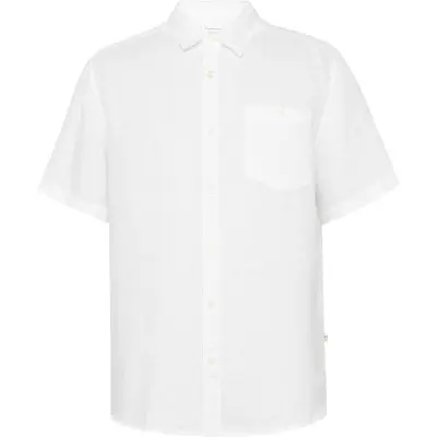 KnowledgeCotton Apparel Regular Linen SL Shirt Bright White Bright White M