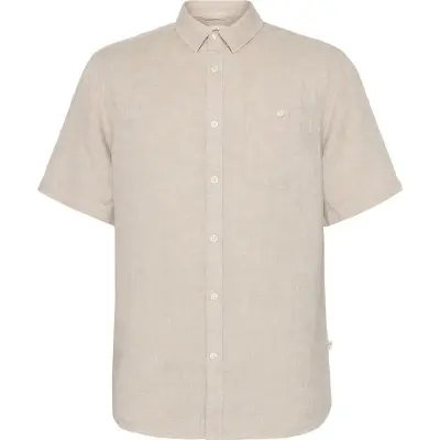 KnowledgeCotton Apparel Regular Linen SL Shirt Light Feather Gray - L