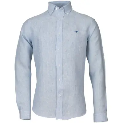 Laksen Portofino Linen Shirt Blue