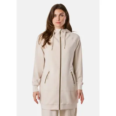 Lounge Relax Zip Hood Long W, Lt Beige, 44,  Hoodies