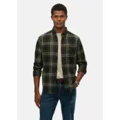 L/S COTTON LUMBERJACK SHIRT, Frontier Check Olive Green, S,  Långärmade skjortor