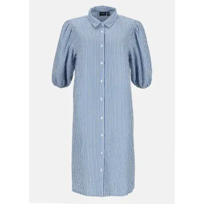 Marina Seersucker Oversized Shirt W, Blue Stripe, 40,  Långärmade Skjortor