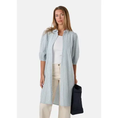 Marina Seersucker Oversized Shirt W
