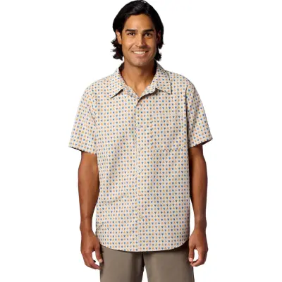 Marmot Men's Airexchange Upf 40 ShortSleeve Shirt Birch Bark Multi Sprout