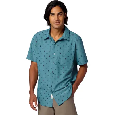 Marmot Men's Airexchange Upf 40 ShortSleeve Shirt Seafloor Camping Trip
