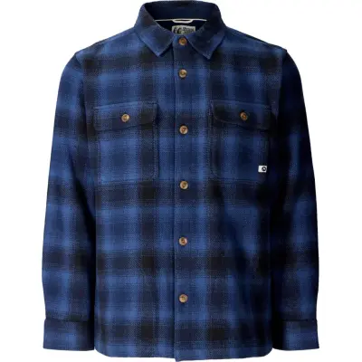 Marmot Men's Pinecrest Heavyweight Flannel Overshirt Nightfall Navy Shadow Plaid