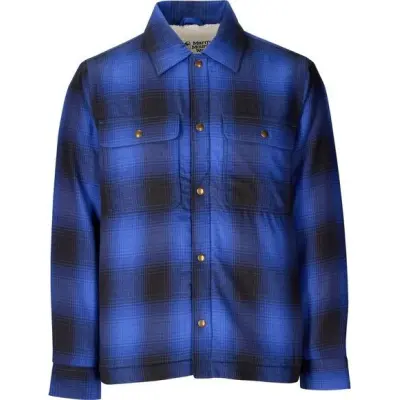 Marmot Men's Ridgefield Sherpa Flannel Shirt Jacket Oxide Blue
