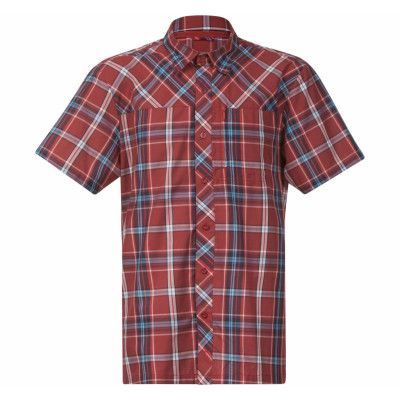 Marstein Shirt Ss, Maroon/White/Navy Check, M,  Bergans