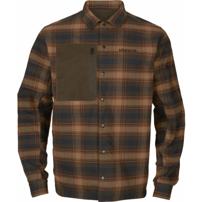 Härkila Men's Eirik Reversible Shirt Jacket Dark Warm Olive/Burgundy