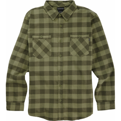 Burton Men's Favorite Long Sleeve Flannel Forest Moss Buffalo Plaid