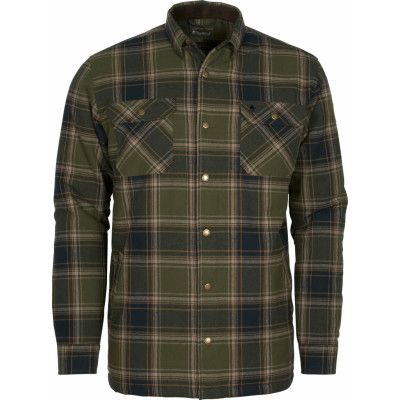 Pinewood Men's Finnveden Checked Padded Overshirt Mossgreen/Black