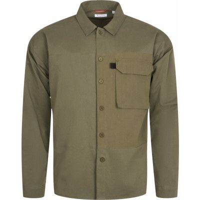 Knowledge Cotton Apparel Men's Outdoor Twill Overshirt With Contrast Fabric Burned Olive
