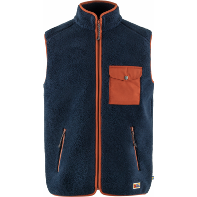 Fjällräven Men's Vardag Pile Fleece Vest Navy-Autumn Leaf