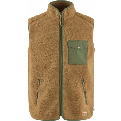 Fjällräven Men's Vardag Pile Fleece Vest Buckwheat Brown-Laurel Green