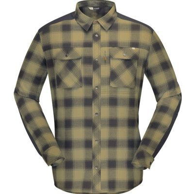 Norrøna Svalbard Flannel Shirt M's Olive Drab/Slate Grey