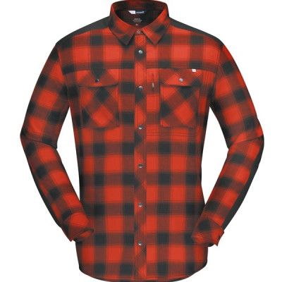 Norrøna Svalbard Flannel Shirt M's Rooibos Tea/Slate Grey