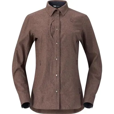 Norrøna Tamok Wool Plain Shirt W'S Deep Taupe Melange - S