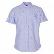 Oxford Flamingo Shirt S/S, Lt Blue, S, Kortärmade Skjortor