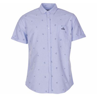 Oxford Flamingo Shirt S/S, Lt Blue, S,  Kortärmade Skjortor
