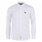 Oxford L/S, White/Lt Blue, M,  Skjortor