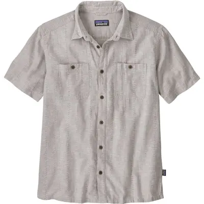 Patagonia M's Back Step Shirt Swell Dobby: Salt Grey Swell Dobby: Salt Grey L