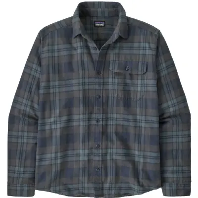 Patagonia M's L/S LW Fjord Flannel Shirt Paw: Smolder Blue