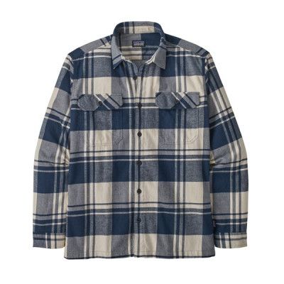 Patagonia M's L/S Organic Cotton MW Fjord FlannelShirt Live Oak Smolder Blue