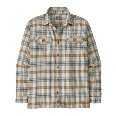 Patagonia Organic Cotton Midweight Fjord Flannel LS Shirt Men Fields Natural