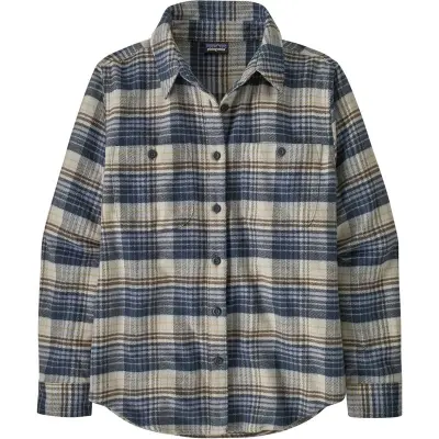 Patagonia W's Fjord Flannel Shirt River Plaid: Barnacle Blue - S