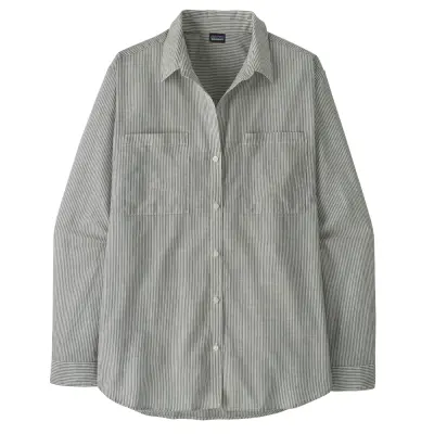 Patagonia W's Lw A/C Buttondown Solstice Stripe: Smolder Blue