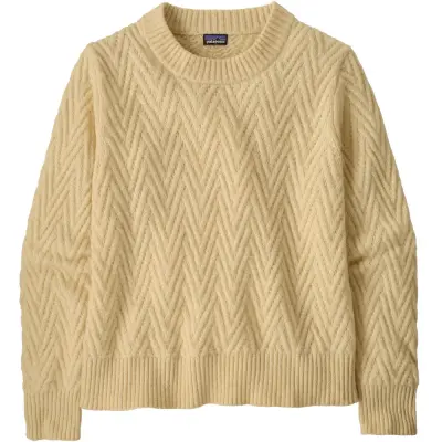 Patagonia W's Recycled Wool-Blend Crewneck Sweater Chevron Cable: Dark Natural