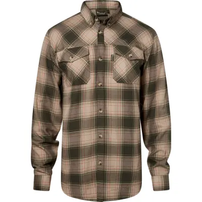 Pinewood Men's Finnveden Forest Flannel Shirt Olive/Dark Green