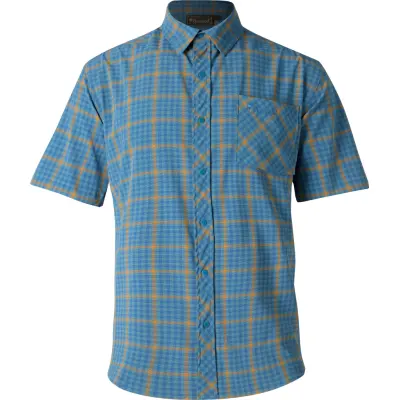 Pinewood Men's Outdoor Short Sleeved Shirt Blue