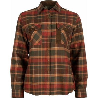 Pinewood Women's Prestwick Exclusive Shirt Dark Green/Terracotta