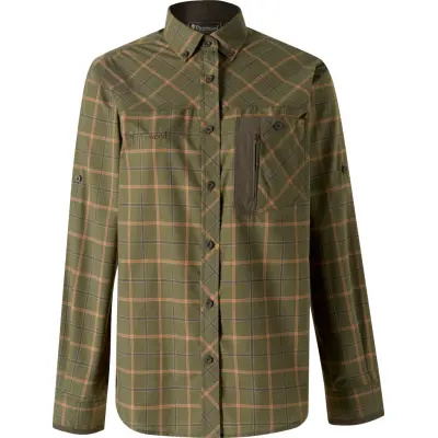 Pinewood Women's Wolf Shirt  Green/terracotta