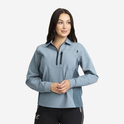Ridge Half-zip Stretch Shirt Dam Orion Blue/Blue Mirage, Storlek:3XL