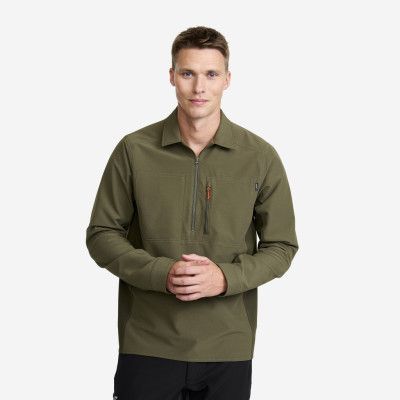 Ridge Half-zip Stretch Shirt Herr Grape Leaf/Forest Night, Storlek:L
