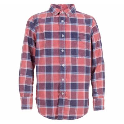 sailor checked shirt jr, red, 150,  skjortor