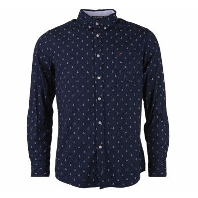 Sailor Shirt, Navy Print, L,  Skjortor