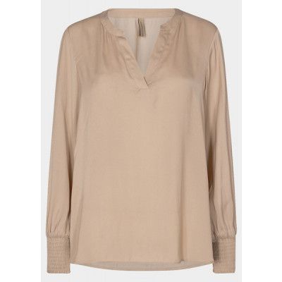 Sc-Pamela 45, Sand, Xl,  Långärmade Skjortor