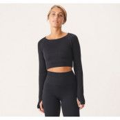 Seamless Crop Long Sleeve, Black, Xs-S,  Långärmade Skjortor