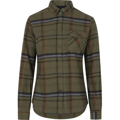Seeland Skye Flannel Shirt Grape Leaf/Terracotta Check