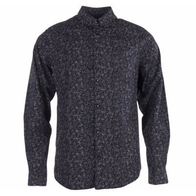 Shirt - Belfast Print, Black, L,  Tailored