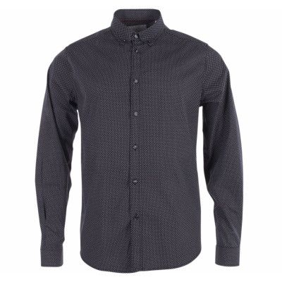 Shirt - Belfast Print, Black, M,  Tailored
