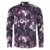 Shirt - Florid, Black, Xl,  Tailored
