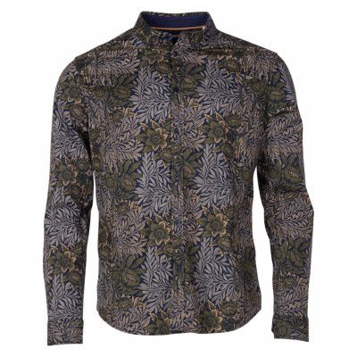 Shirt - Juan Flower Ls, Vetiver, Xl,  Solid