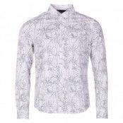 shirt - juan line flower ls, off white, l,  solid