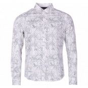 Shirt - Juan Line Flower Ls, Off White, M,  Solid